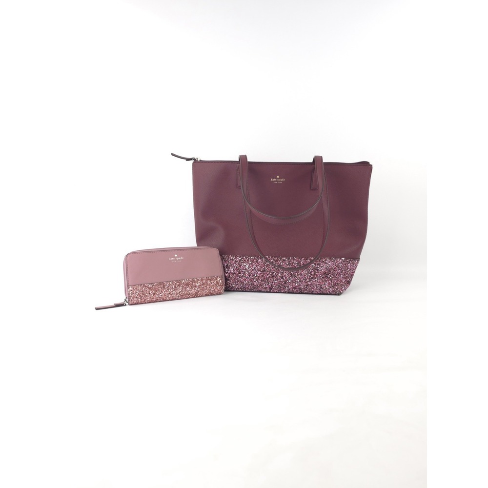 Kate Spade New York Greta Court Penny Tote and Wallet Set Cherrywood